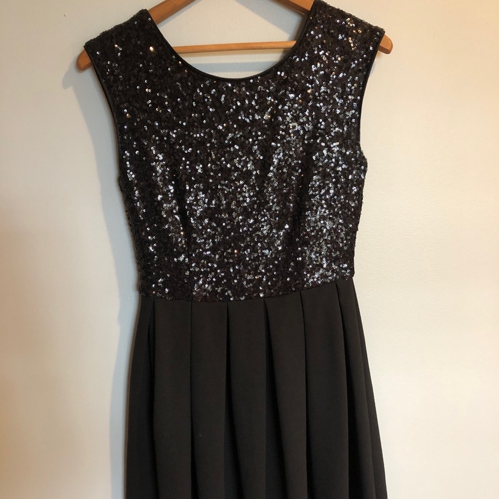 Black sparkle top dress